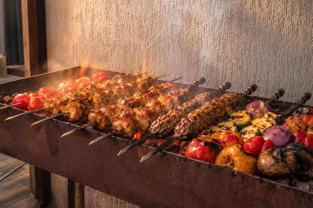 Мангал и BBQ-зона на территории